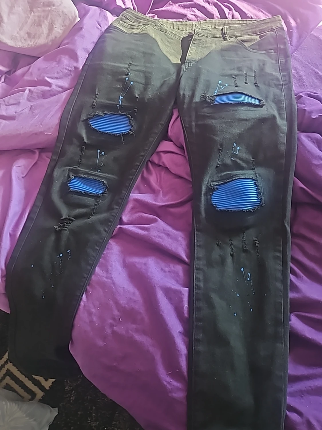 Svarta skinny jeans med slitningar - 2