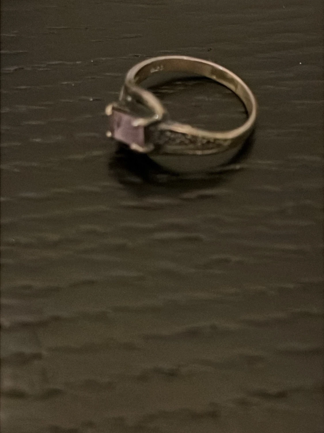 Äkta silverring med ametiststen - 3