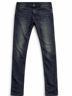 Mörkblå slim fit jeans - Snygga mörkblå slim fit jeans med lätt slitning på låren och klassisk look Jeansen har normal midja och raka ben, perfekta för en trendig och avslappnad look. Hör av dig vid frågor:)