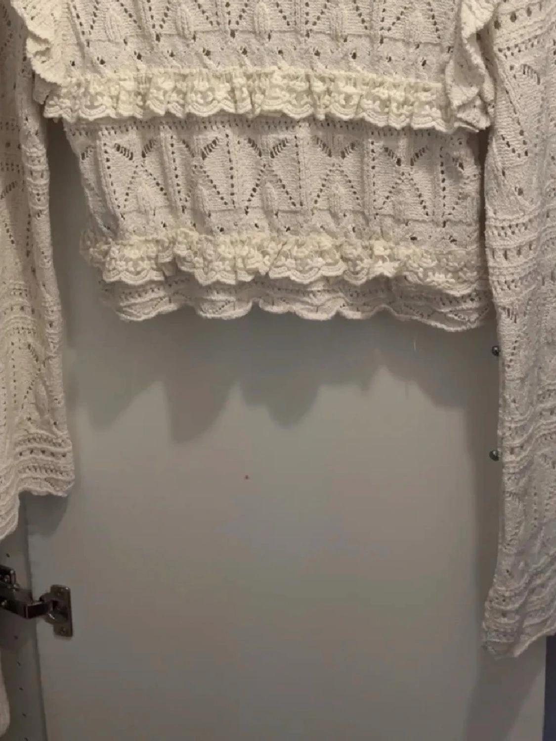 Vit stickad tröja med volanger Zara - 2