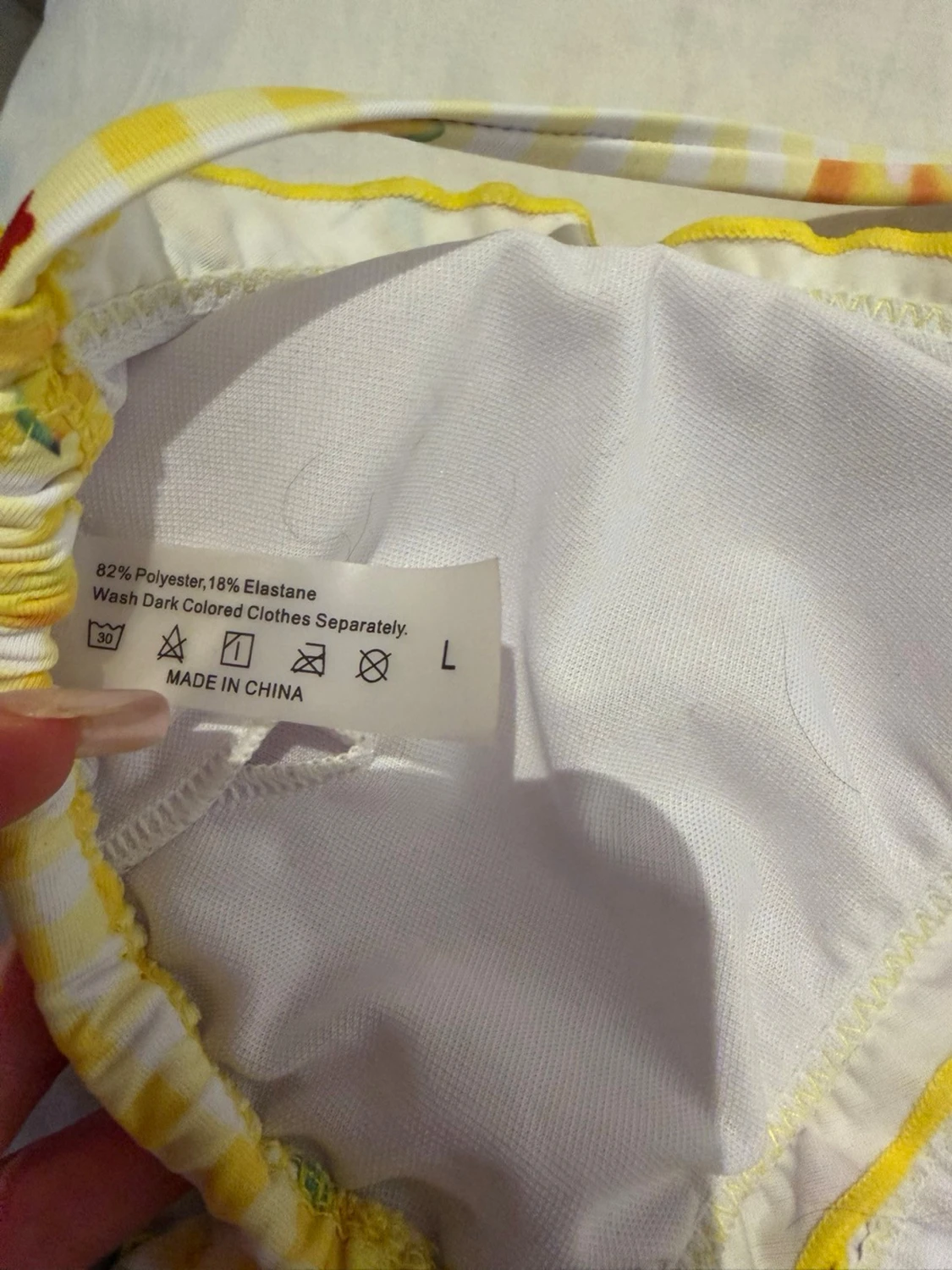 Gul blommig bikini med rosetter - 2