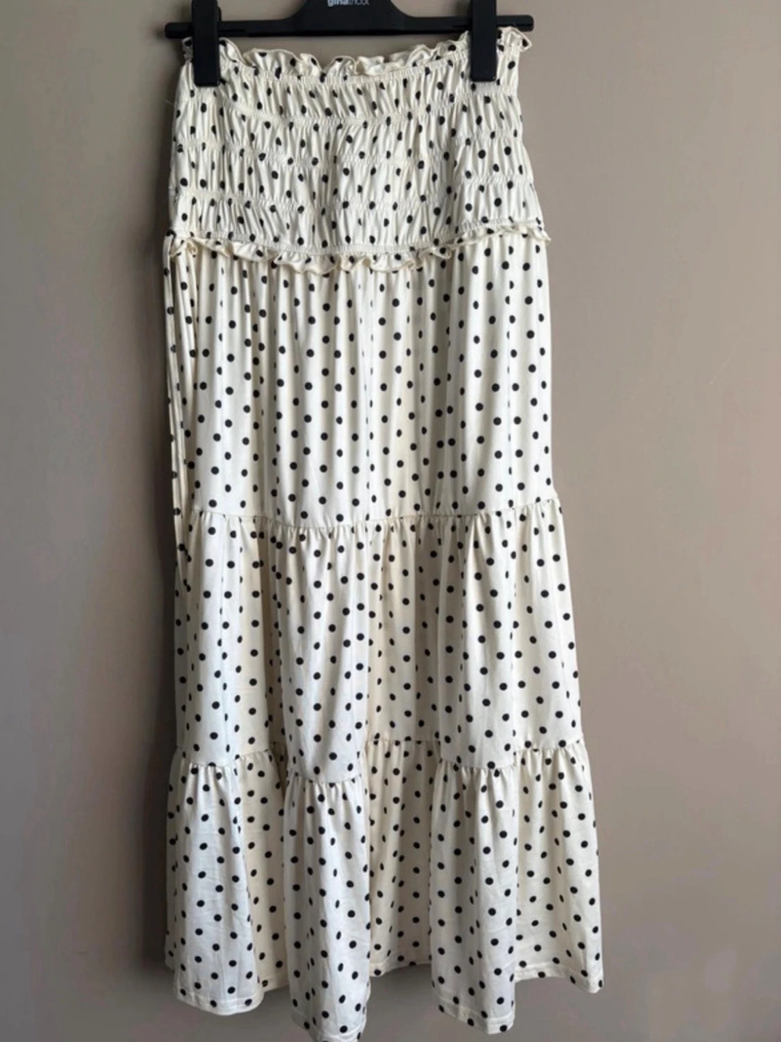 Maxikjol med topp linne polka dot trend small S - 2