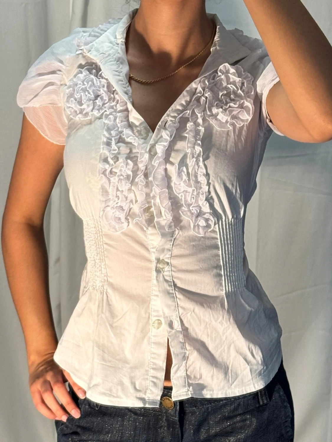 Vit vintage blus  - 1
