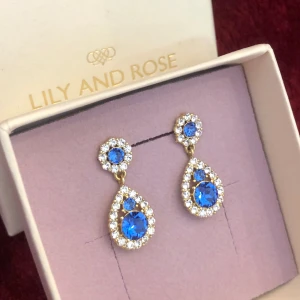 Lily and Rose Sapphire gold petite Sofia örhängen  - Nya!! Aldrig använt pga av beställt fel färg  Blev liggande så försent att skicka tillbaka  Perfekt för fest bal bröllop student osv 