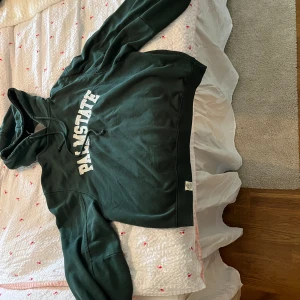 Vintage hoddie - Säljer denna gröna vintage hoddien från Pull&bear, den är i fint skick men har några små fläckar som inte går bort. Skicka för fler bilder.😇💕