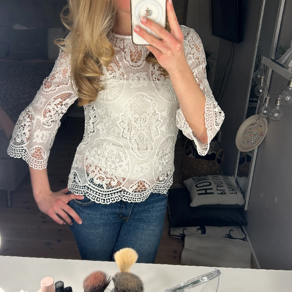 Trekvartsärmad topp