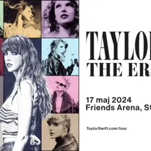Säljer 2 stycken Taylor Swift biljetter till konserten i Stockholm 17 Maj. 