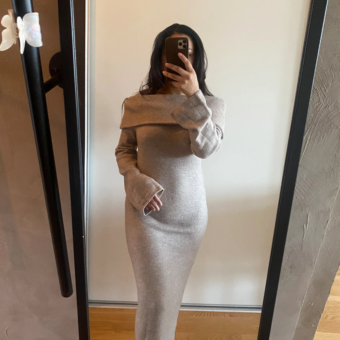 Stickad långklänning 