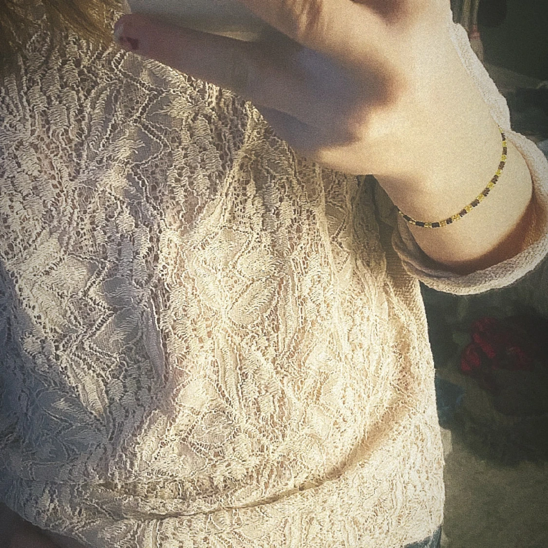 Trekvartsärmad spets topp😍 - 90