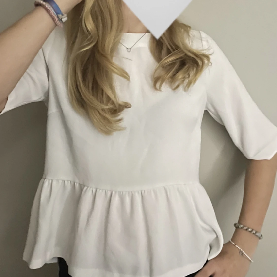 Jättefin vit blus - 90