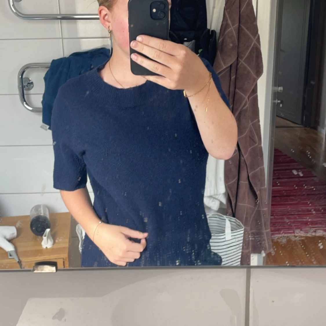 Kort stickad tröja  - 90