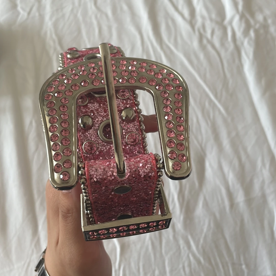 Rosa Rhinestone Bälte - 92