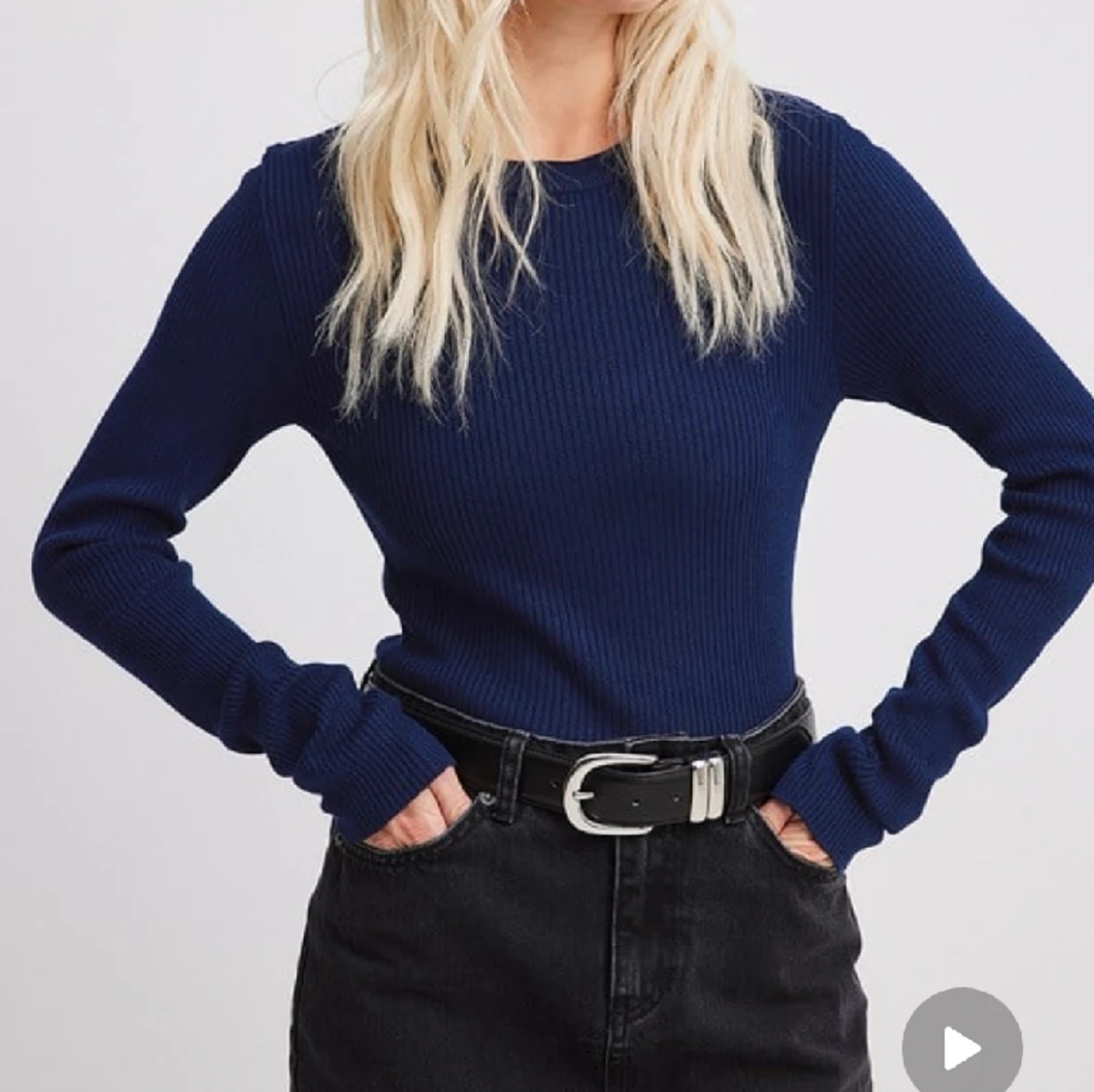 Ribbstickad Tröja XXS - 90