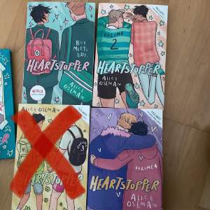 Säljer mina heartstopper böcker (vol 1,2,4 plus en annan). Skriv om du vill köpa alla tillsammans eller om du vill köpa de enskilt 160kr = alla tre, 99kr = en bok❤️