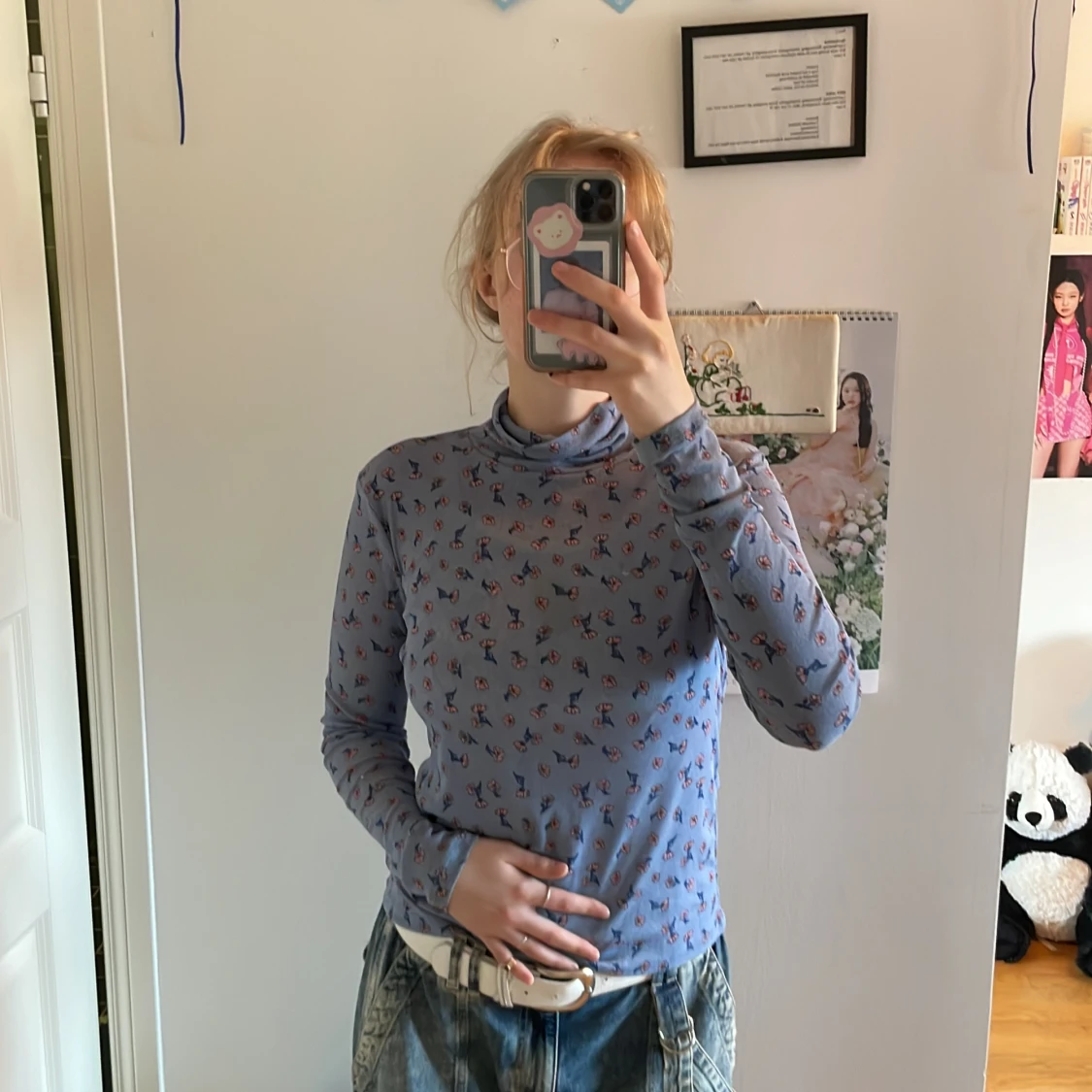 Lindex Flower Print Long Sleeve Shirt 