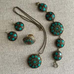 Bohemian brass set - It’s made of brass Earrings  Necklace  Ring Bracelet   