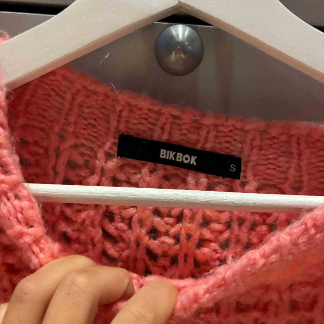 Rosa stickad tröja  - 90