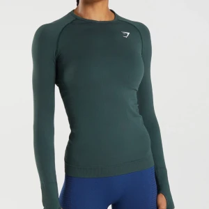 Gymshark tröja  - Långärmad tröja från gymshark i en snygg, grön färg! Aldrig använd, ordinarie pris 449kr!