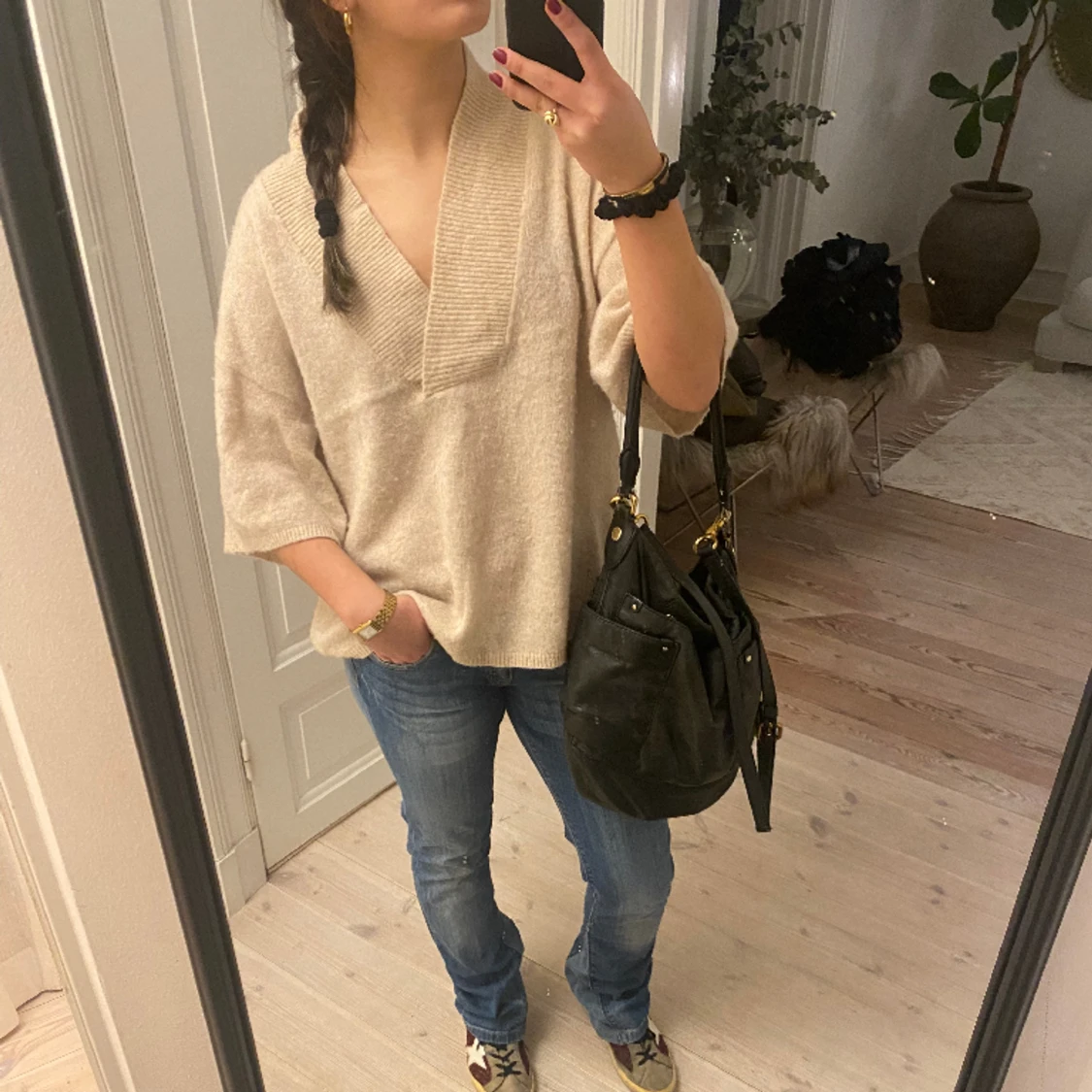 Trekvartärmad tröja