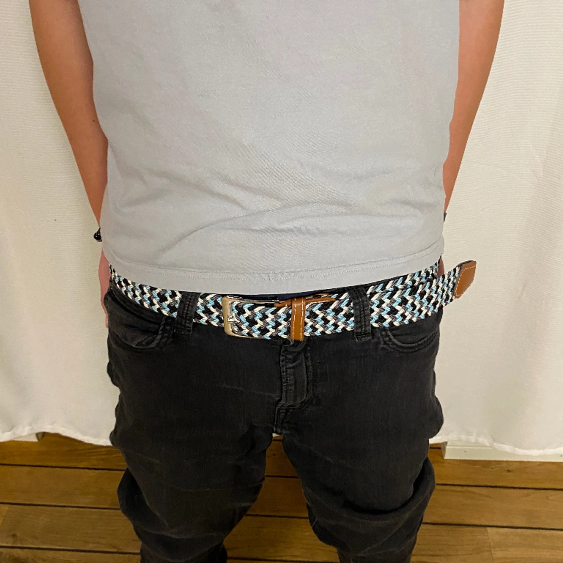 Grisch/Flätat Bälte (blå)