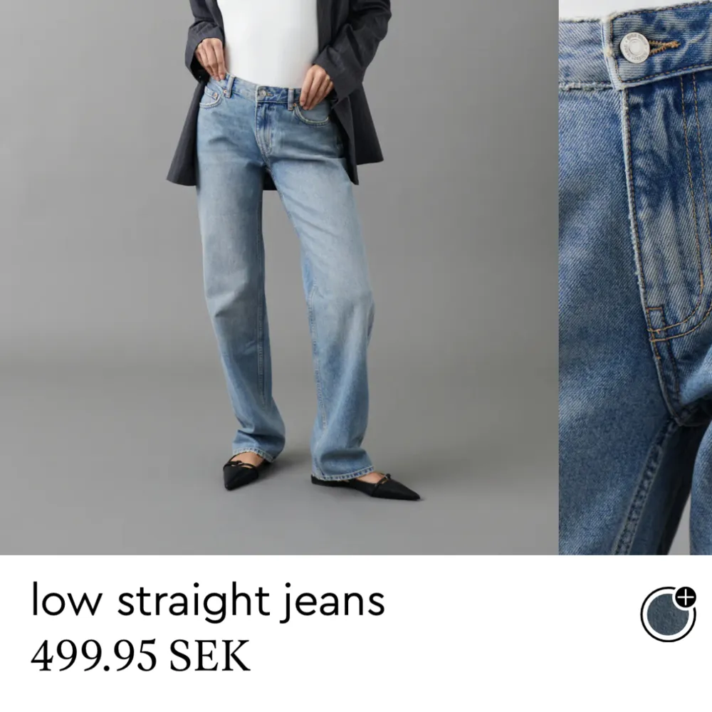 Blåa raka lågmidjade jeans från ginatricot, använda ett fåtal gånger. Jeans & Byxor.