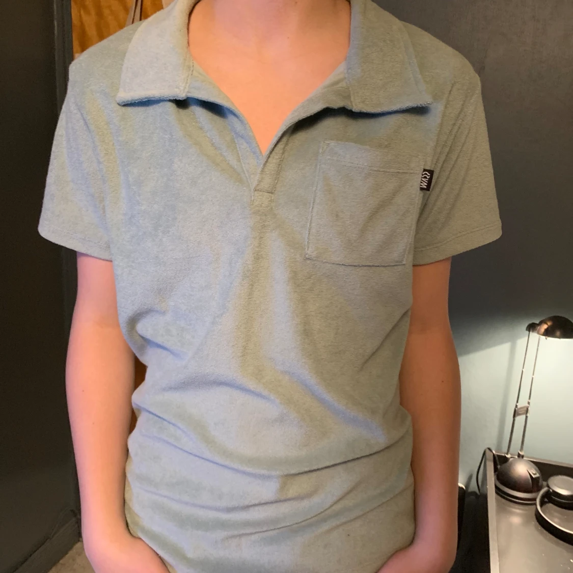 Frotté t-shirt med krage