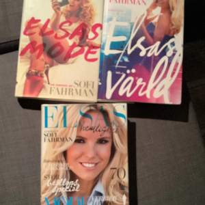 Tre inbundna böcker om Elsa. 