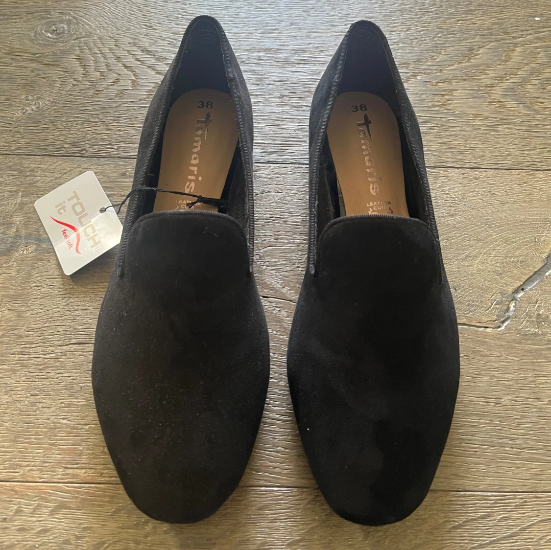 Svarta tamaris-mockasiner/ballerinaskor - 90