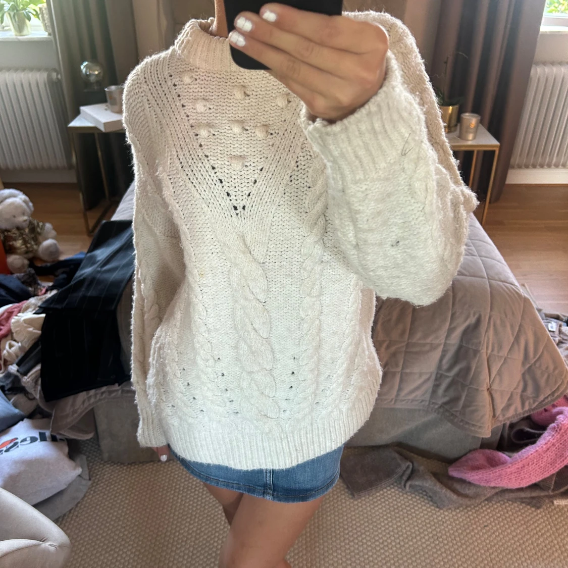 Söt stickad tröja - 90