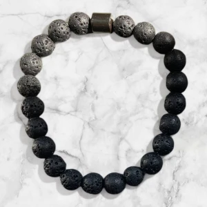 Armband - Mattsvart armband i lavasten