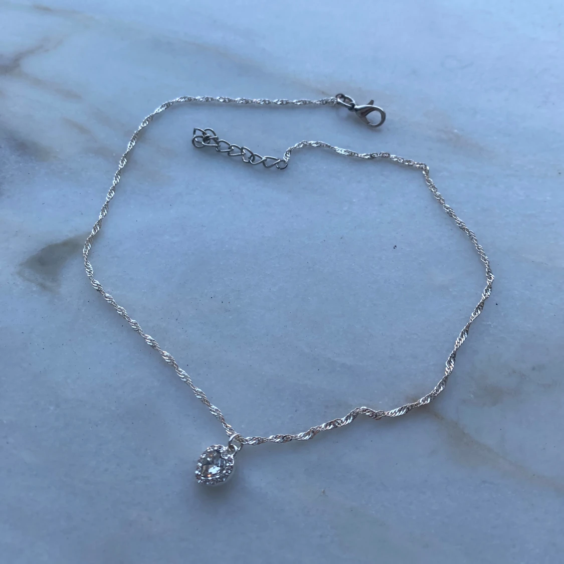 Vacker hjärt-dimamant halsband! - 90