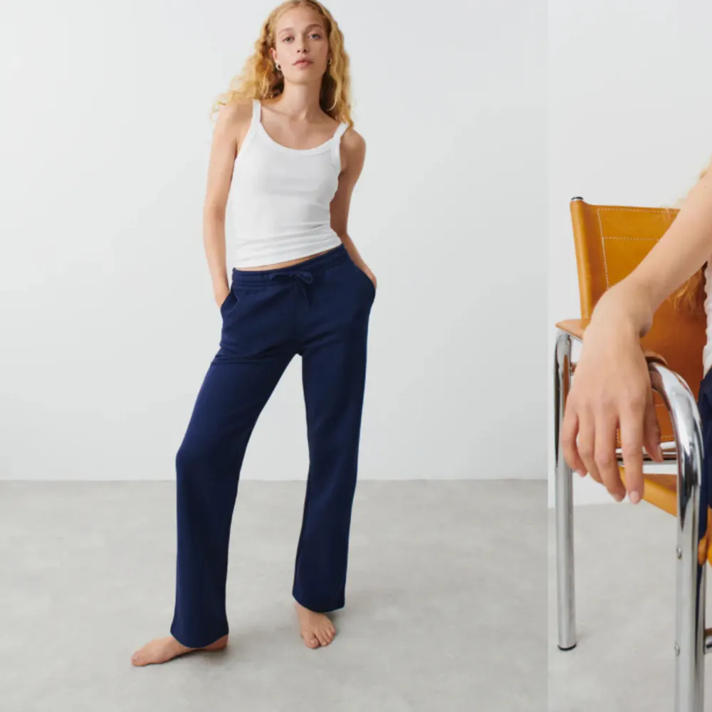 Mjukisbyxor från Gina Tricot storlek XS, använda Max 3 gånger💕. Jeans & Byxor.