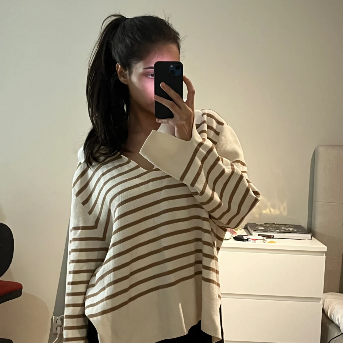 Stickad randig tröja 