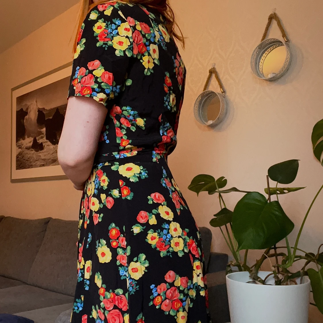 Vintage Blommig Klänning