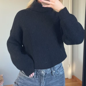 Polotröja - Svart stickad polotröja från zara 🥰fint skick utan noppror 💗storlek S 