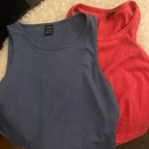 Två färgglada linnen från shein (blå och stark rosa), fina att ha till sommaren.