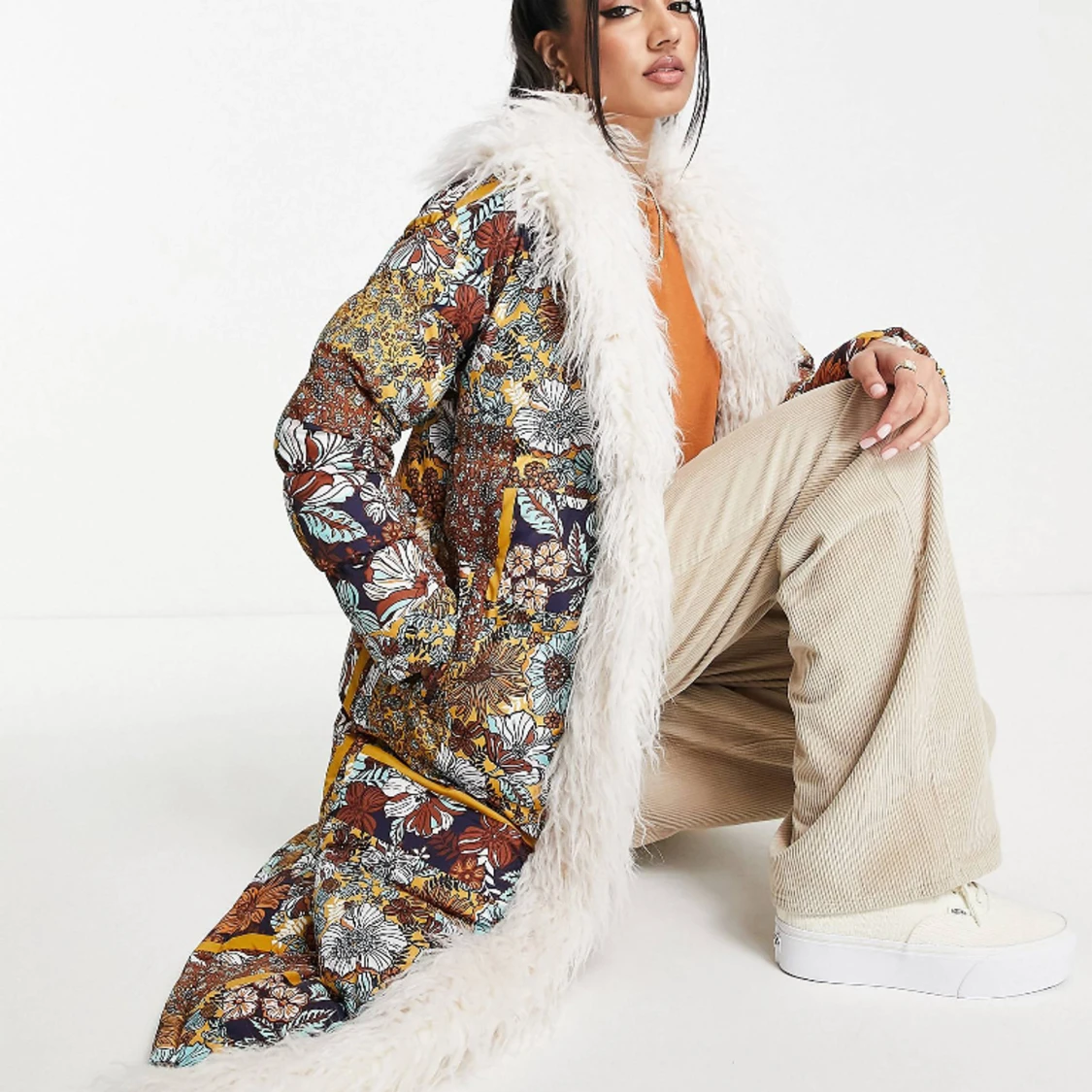 Miss Selfridge jacka med faux fur krage  - 90