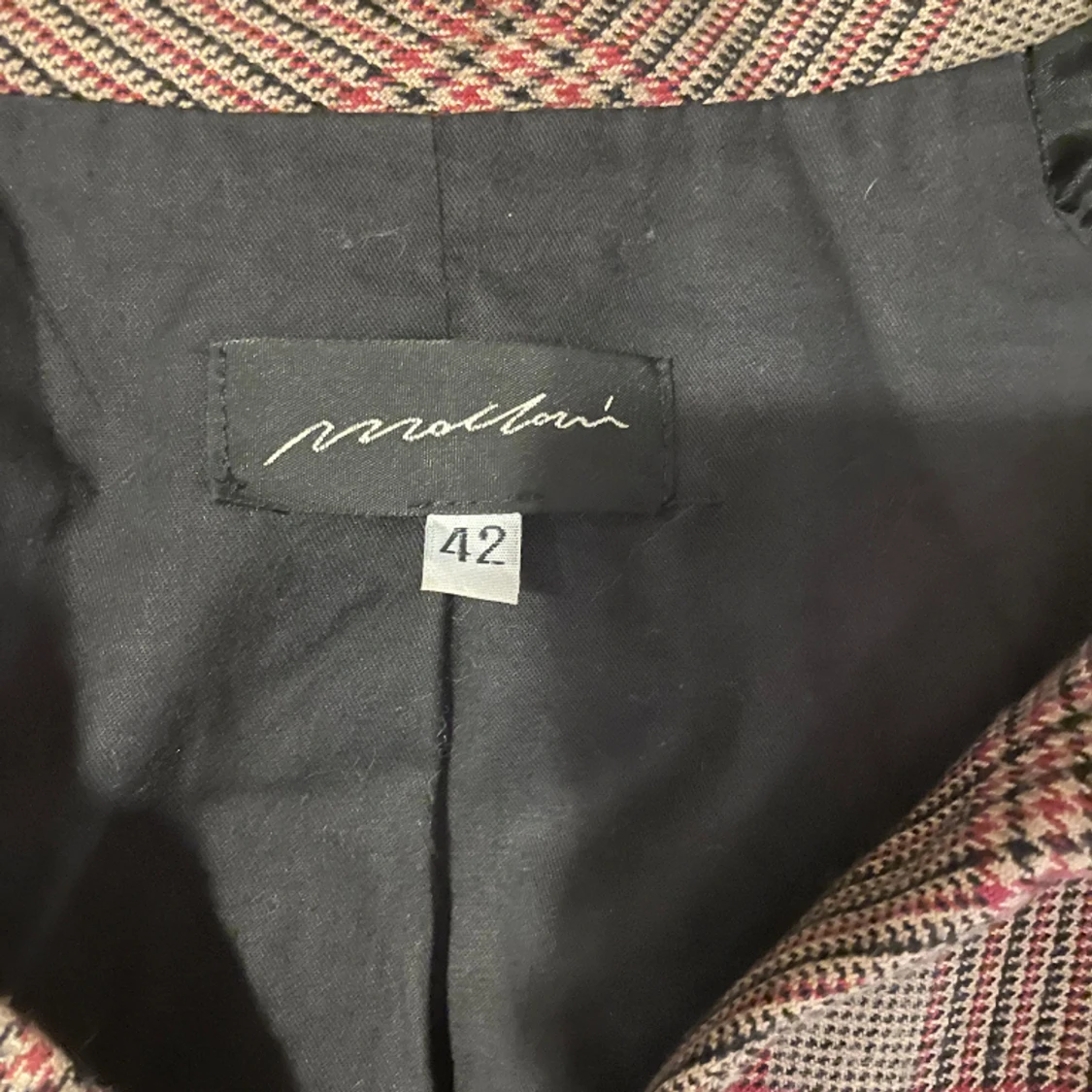 Rutig trekvartsärmd jacka - 90