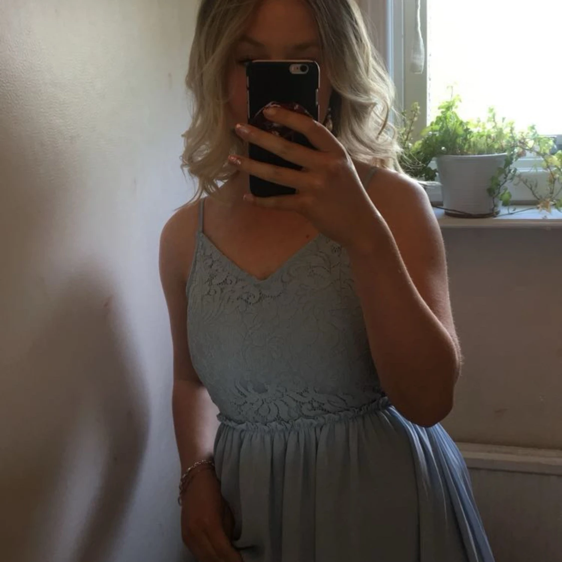 Ljusblå balklänning  - 90