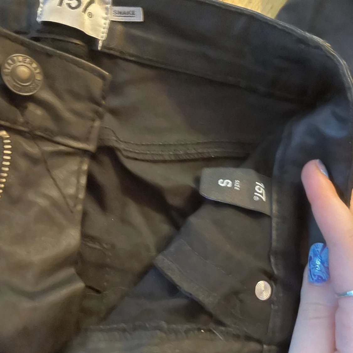 Skinny skinn/fake läder jeans - 90