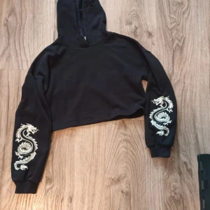 Tjocktröja - En tjockare huvtröja med drakar på armarna. Den är lite cropped men inte alls mycket.