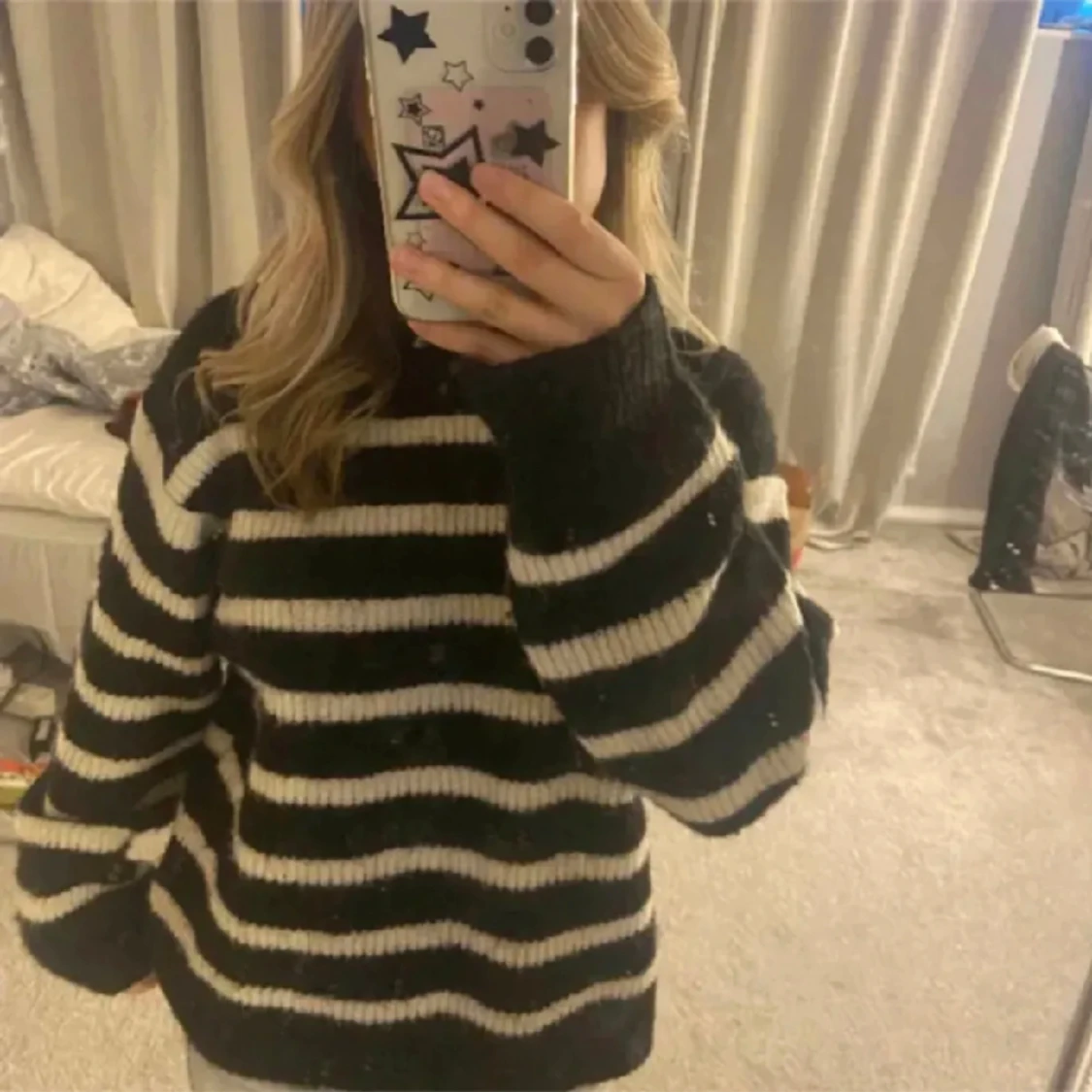 Randig stickad tröja - 90