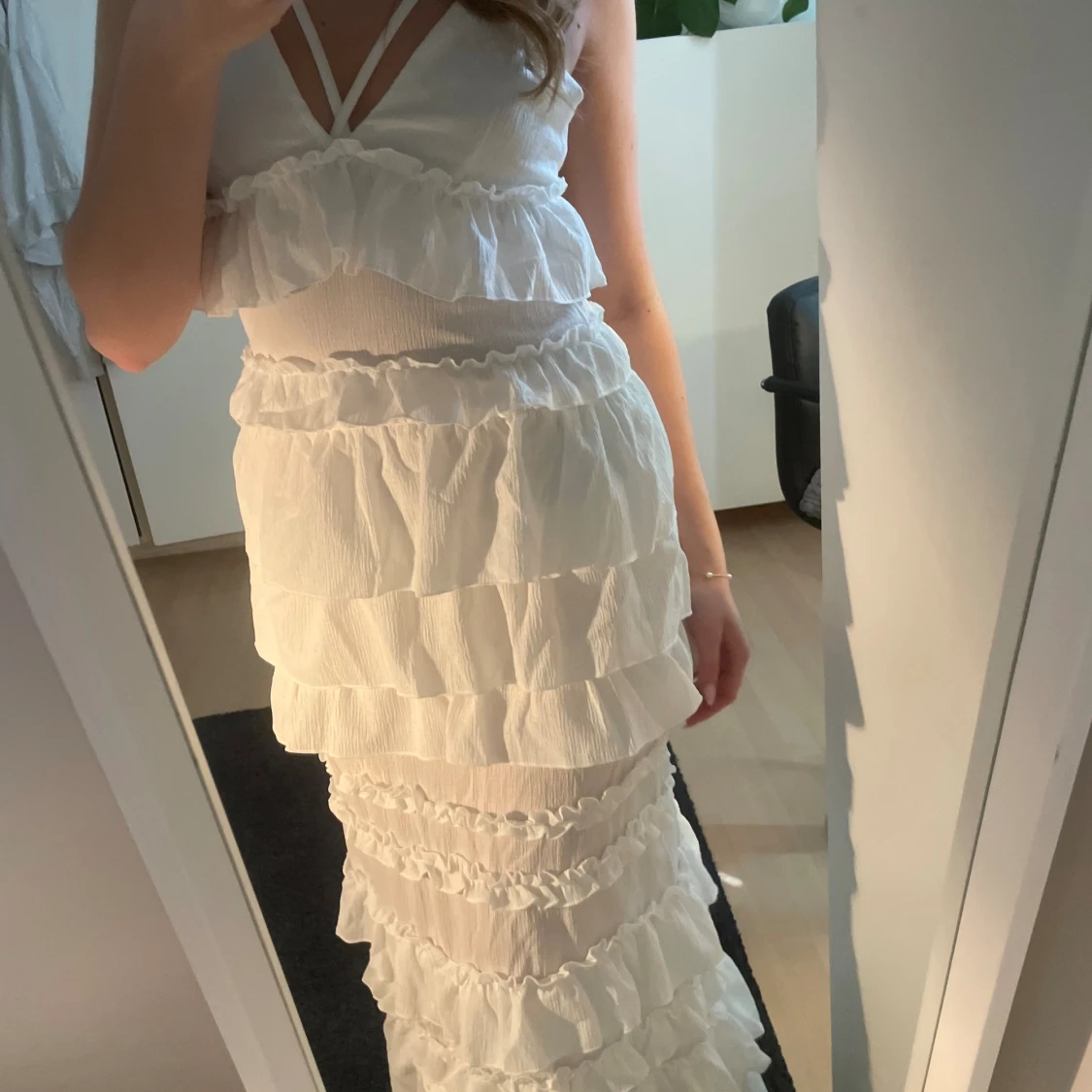 Vit lång klänning - 92