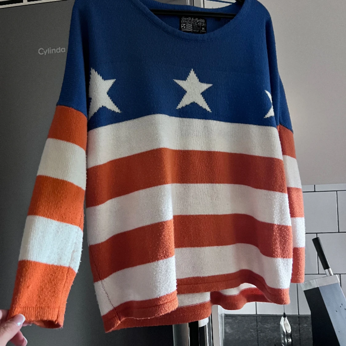 Stickad långärmad tröja