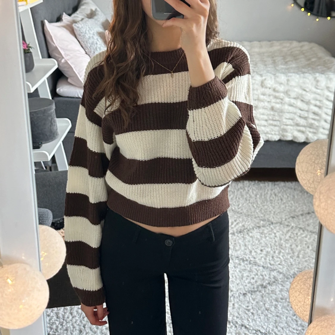 randig stickad tröja