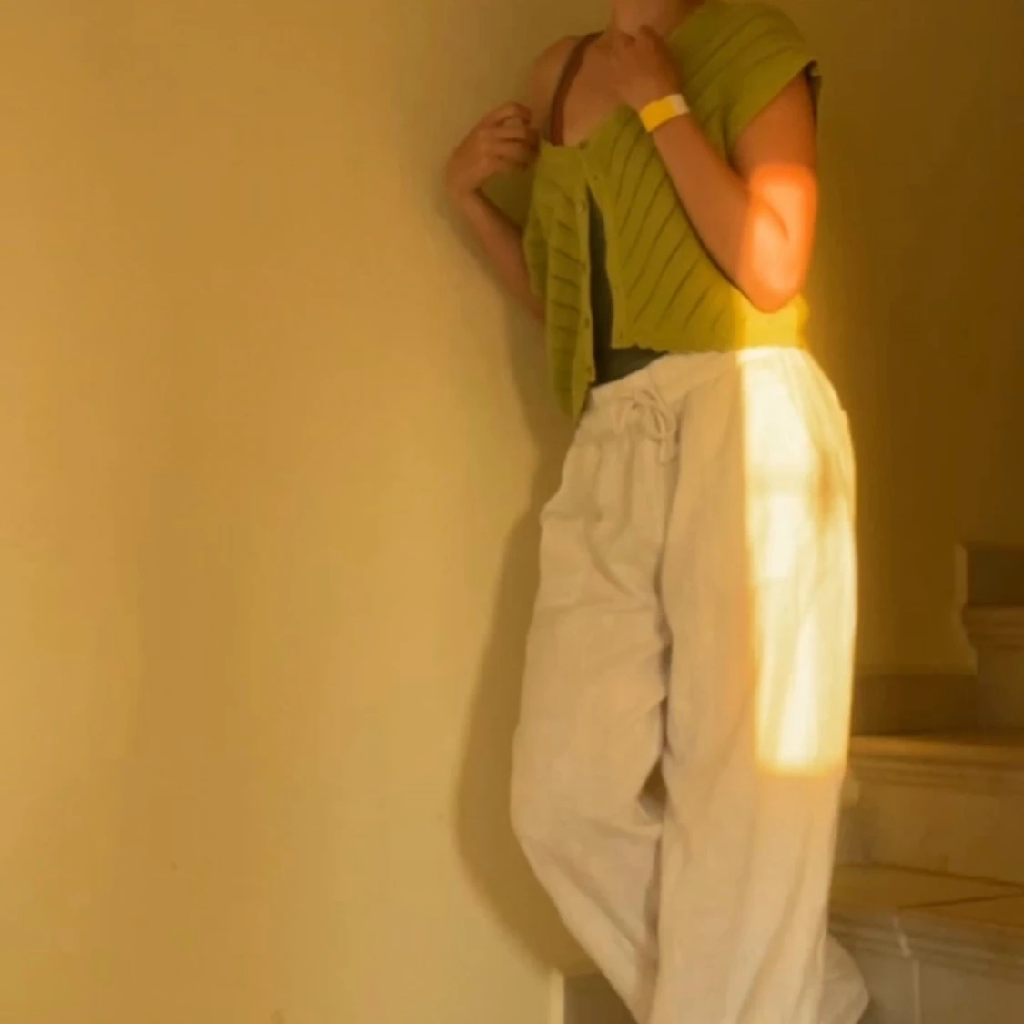 Kortärmad Grön Kofta 