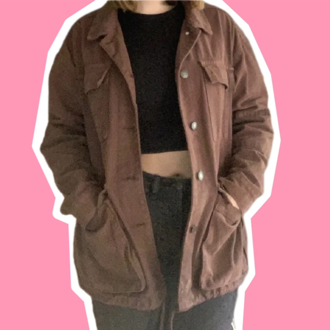 Brun jeansjacka - 90