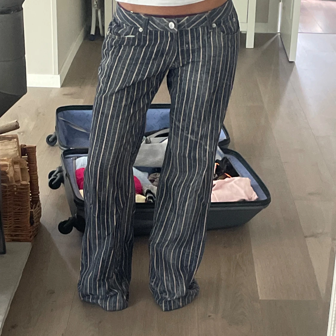 Lågmidjade linnebyxor - 90