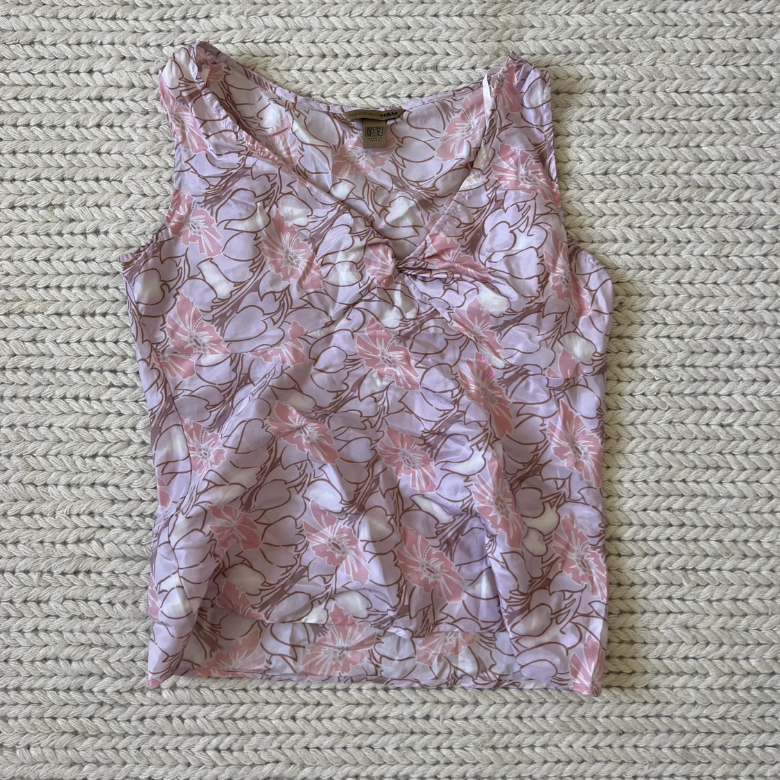 Rosa & lila blommigt linne