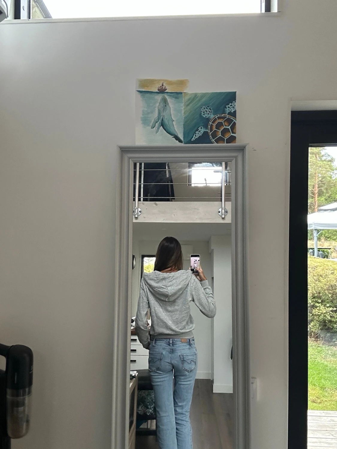Ljusgrå zip hoodie - 2